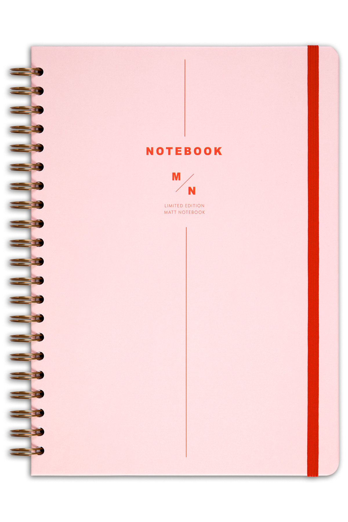 Matt Notebook 20x28 cm A4 Lastikli Spiralli Sert Kapak Not Defteri Kareli