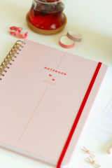 Matt Notebook 20x28 cm A4 Lastikli Spiralli Sert Kapak Not Defteri Kareli
