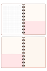 Matt Notebook 20x28 cm A4 Lastikli Spiralli Sert Kapak Not Defteri Kareli