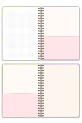Matt Notebook 20x28 cm A4 Lastikli Spiralli Sert Kapak Not Defteri Kareli