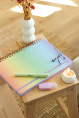 Matt Notebook 20x28 cm A4 Lastikli Spiralli Sert Kapak Not Defteri Çizgili Gökkuşağı