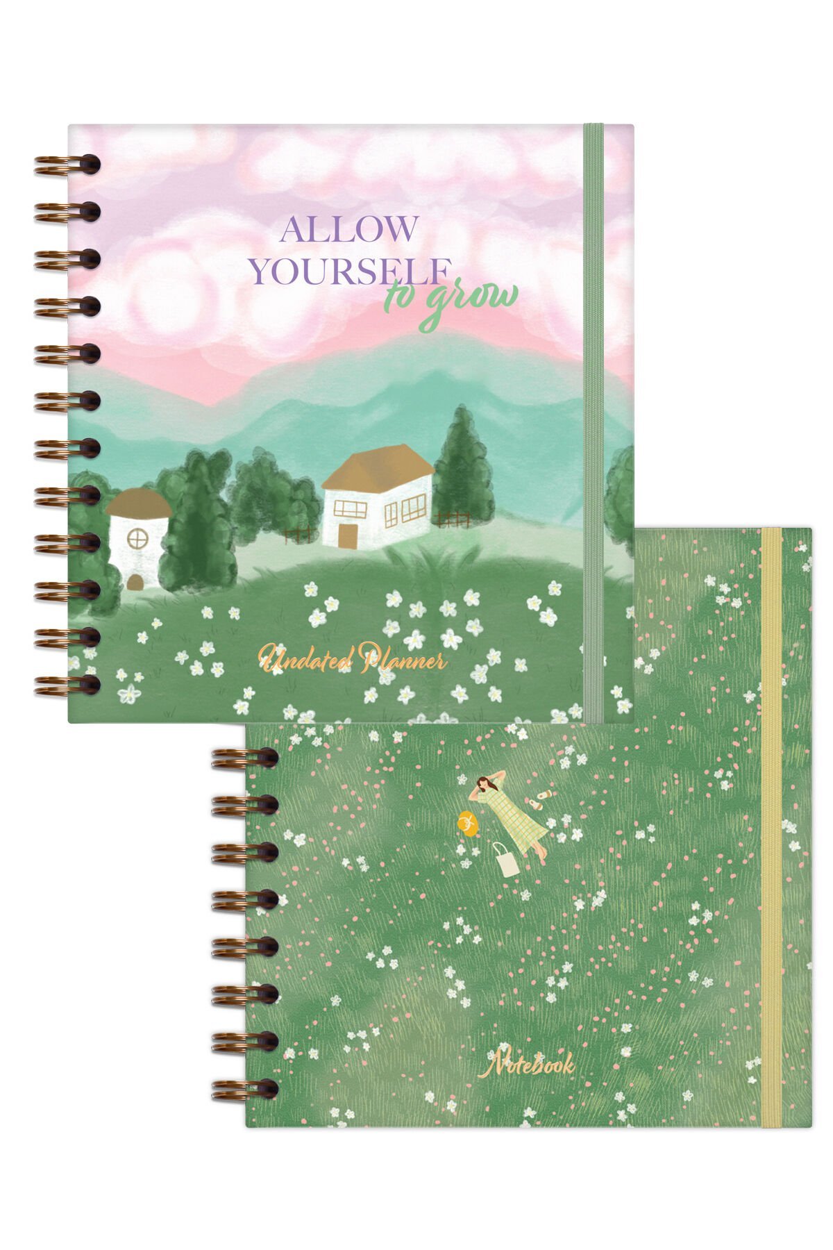 Matt Notebook 15x15 cm Kare 2'li Set Spiralli Süresiz Planlayıcı Ajanda ve Defter