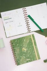 Matt Notebook 15x15 cm Kare 2'li Set Spiralli Süresiz Planlayıcı Ajanda ve Defter