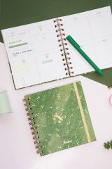 Matt Notebook 15x15 cm Kare 2'li Set Spiralli Süresiz Planlayıcı Ajanda ve Defter