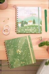 Matt Notebook 15x15 cm Kare 2'li Set Spiralli Süresiz Planlayıcı Ajanda ve Defter