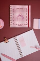 Matt Notebook 15x15 cm Kare 2'li Set Spiralli Çizgili Tarihsiz Not Defteri Pötikare Ayıcık