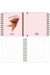 Matt Notebook 15x15 cm Kare 2'li Set Spiralli Çizgili Tarihsiz Not Defteri Pötikare Ayıcık