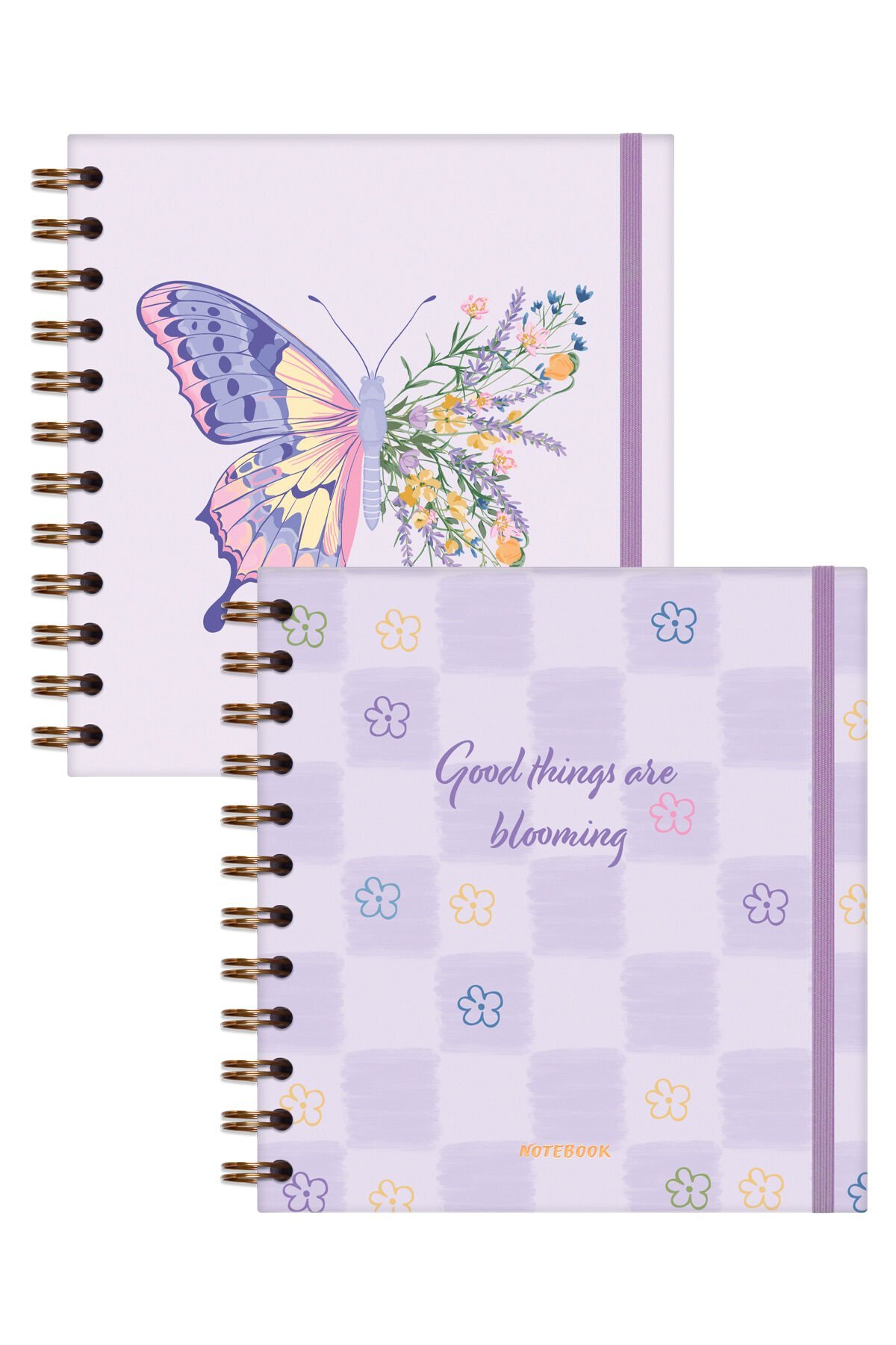 Matt Notebook 15x15 cm Kare 2'li Set Spiralli Süresiz Planlayıcı Ajanda ve Defter