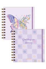 Matt Notebook 15x15 cm Kare 2'li Set Spiralli Süresiz Planlayıcı Ajanda ve Defter