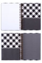 Matt Notebook A5 15x21 cm Spiralli Çizgili Tarihsiz Not Defteri Ekose