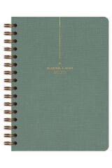 Matt Notebook 2025-2026 A5 Keten Akademik Ajanda Spiralli 15x21 cm - 17 Aylık Yeşil
