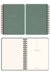 Matt Notebook 2025-2026 A5 Keten Akademik Ajanda Spiralli 15x21 cm - 17 Aylık Yeşil