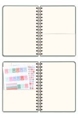 Matt Notebook 2025-2026 A5 Keten Akademik Ajanda Spiralli 15x21 cm - 17 Aylık Yeşil