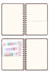 Matt Notebook 2025-2026 A5 Keten Akademik Ajanda Spiralli 15x21 cm - 17 Aylık Bordo