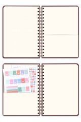 Matt Notebook 2025-2026 A5 Keten Akademik Ajanda Spiralli 15x21 cm - 17 Aylık Bordo