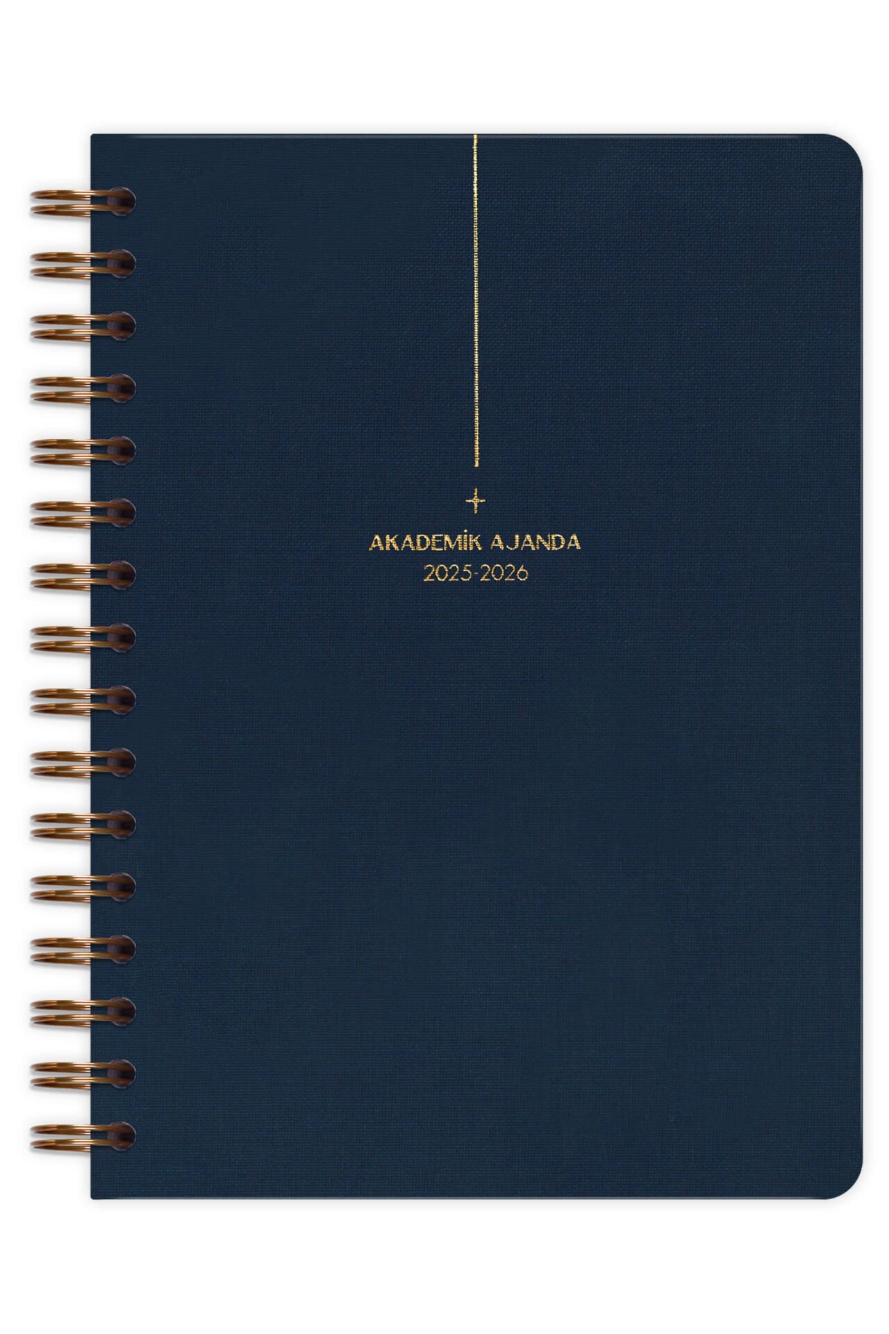Matt Notebook 2025-2026 A5 Keten Akademik Ajanda Spiralli 15x21 cm - 17 Aylık Lacivert