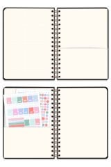 Matt Notebook 2025-2026 A5 Keten Akademik Ajanda Spiralli 15x21 cm - 17 Aylık Siyah