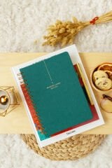 Matt Notebook 2025-2026 A5 Keten Akademik Ajanda Spiralli 15x21 cm - 17 Aylık Koyu Yeşil