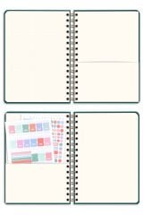 Matt Notebook 2025-2026 A5 Keten Akademik Ajanda Spiralli 15x21 cm - 17 Aylık Koyu Yeşil