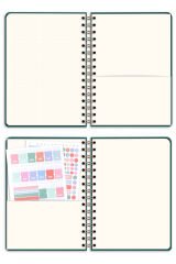 Matt Notebook 2025-2026 A5 Keten Akademik Ajanda Spiralli 15x21 cm - 17 Aylık Koyu Yeşil