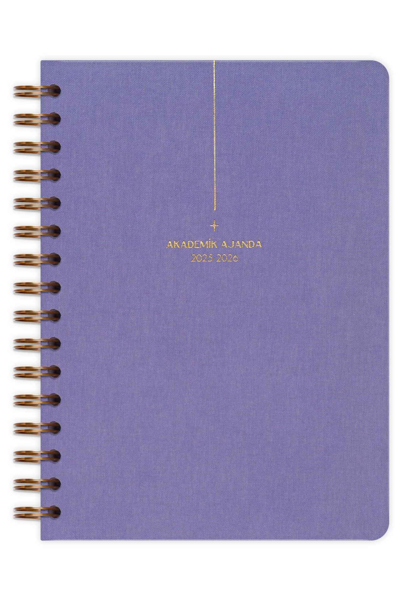 Matt Notebook 2025-2026 A5 Keten Akademik Ajanda Spiralli 15x21 cm - 17 Aylık Lila