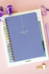 Matt Notebook 2025-2026 A5 Keten Akademik Ajanda Spiralli 15x21 cm - 17 Aylık Lila