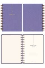 Matt Notebook 2025-2026 A5 Keten Akademik Ajanda Spiralli 15x21 cm - 17 Aylık Lila