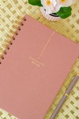 Matt Notebook 2025-2026 A5 Keten Akademik Ajanda Spiralli 15x21 cm - 17 Aylık Pembe