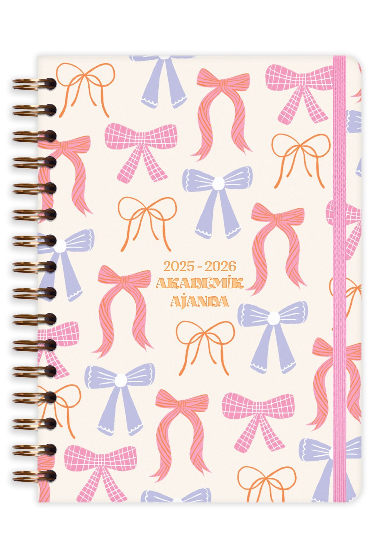 Matt Notebook 2025-2026 A5 Akademik Ajanda Spiralli 15x21 cm - 17 Aylık Fiyonklar