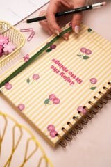 Matt Notebook 2025-2026 A5 Akademik Ajanda Spiralli 15x21 cm - 17 Aylık Kiraz