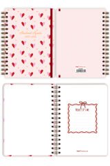 Matt Notebook 2025-2026 A5 Akademik Ajanda Spiralli 15x21 cm - 16 Aylık - Motivasyon Sayfalı Kalpler