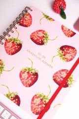 Matt Notebook 2025-2026 Akademik Kare Ajanda Spiralli - 17 Aylık Çilek