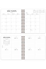Matt Notebook 2025-2026 Akademik Kare Ajanda Spiralli - 17 Aylık Çilek