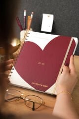 Matt Notebook 2025-2026 Akademik Kare Ajanda Spiralli - 17 Aylık Kalp
