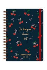Matt Notebook 2025-2026 Akademik Ajanda Spiralli 17x24 cm - 17 Aylık Kiraz