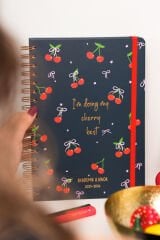 Matt Notebook 2025-2026 Akademik Ajanda Spiralli 17x24 cm - 17 Aylık Kiraz