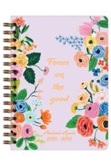 Matt Notebook 2025-2026 A5 Akademik Ajanda Spiralli 15x21 cm -13 Aylık- Lila Çiçekler