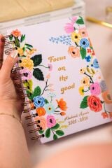 Matt Notebook 2025-2026 A5 Akademik Ajanda Spiralli 15x21 cm -13 Aylık- Lila Çiçekler