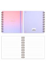 Matt Notebook 15x15 cm Kare 2'li Set Spiralli Süresiz Planlayıcı Ajanda ve Defter Gökkuşağı