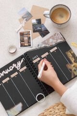 Matt Notebook 18x21 Kare Siyah Yapraklı Anı Defteri + Uni-Ball UM-153 Signo Broad Beyaz 1.0 mm Kalem