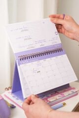 Matt Notebook 2025-2026 16 Aylık Akademik Masaüstü Planlayıcı Takvim Lila