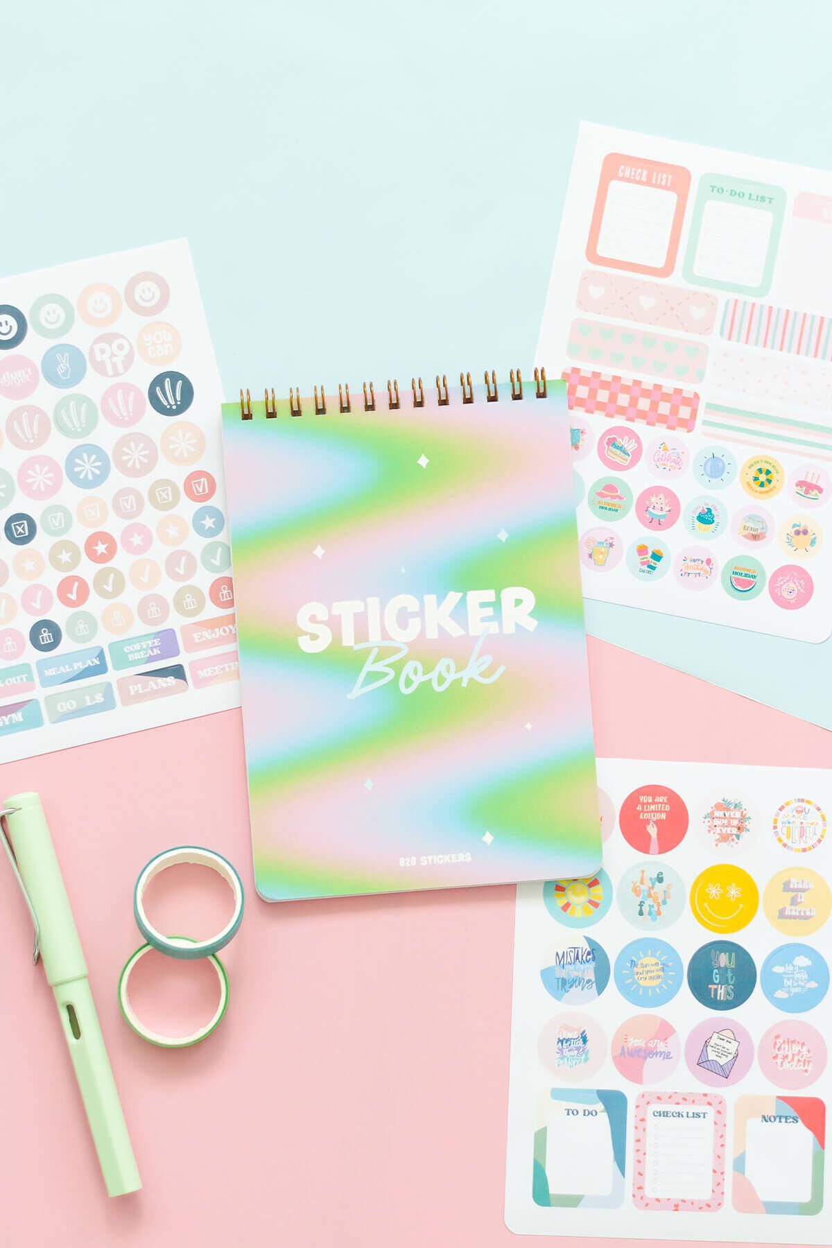 Matt Notebook Sticker Book 828 Adet Renkli Etiket Defteri
