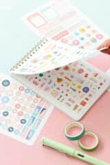 Matt Notebook Sticker Book 828 Adet Renkli Etiket Defteri