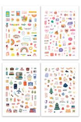 Matt Notebook Sticker Book 828 Adet Renkli Etiket Defteri