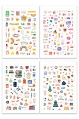 Matt Notebook Sticker Book 828 Adet Renkli Etiket Defteri