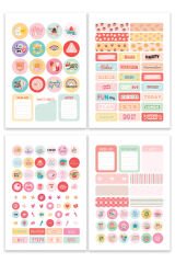 Matt Notebook Sticker Book 828 Adet Renkli Etiket Defteri