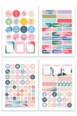 Matt Notebook Sticker Book 828 Adet Renkli Etiket Defteri