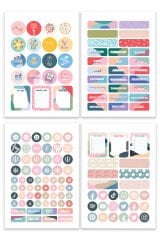 Matt Notebook Sticker Book 828 Adet Renkli Etiket Defteri