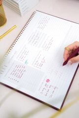 Matt Notebook 2025-2026 16 Aylık Akademik Masaüstü Planlayıcı Takvim 25x35 cm - Bordo