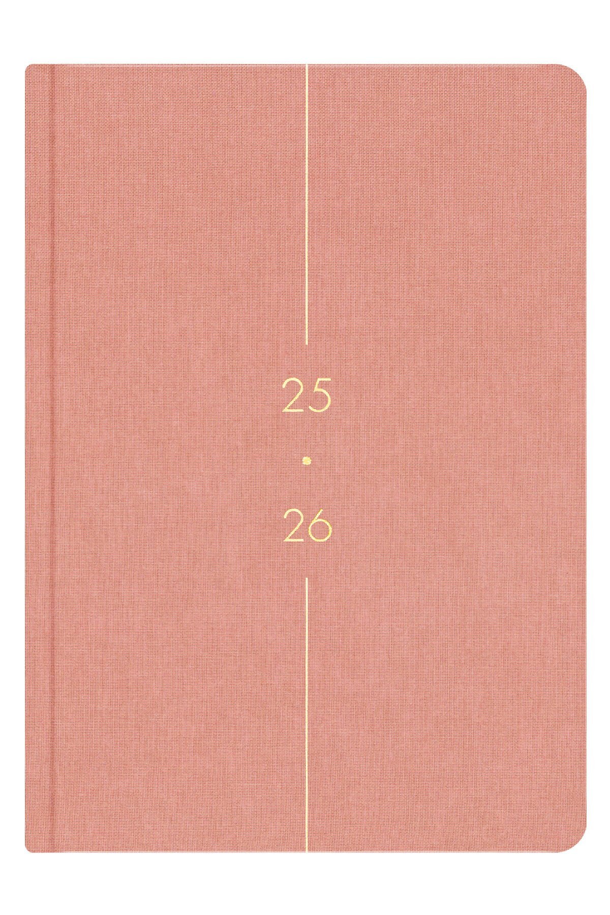 Matt Notebook 2025-2026 A5 Keten Akademik Ajanda 15x21 cm - 17 Aylık Pembe